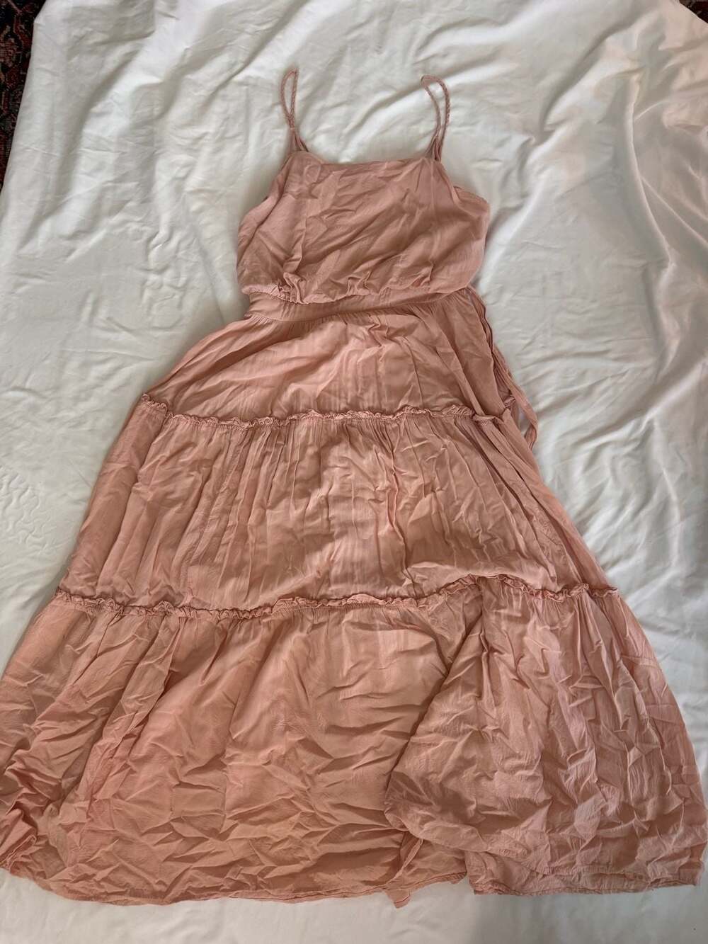 Free People Tiered Maxi Dress Size XS Pink Rayon